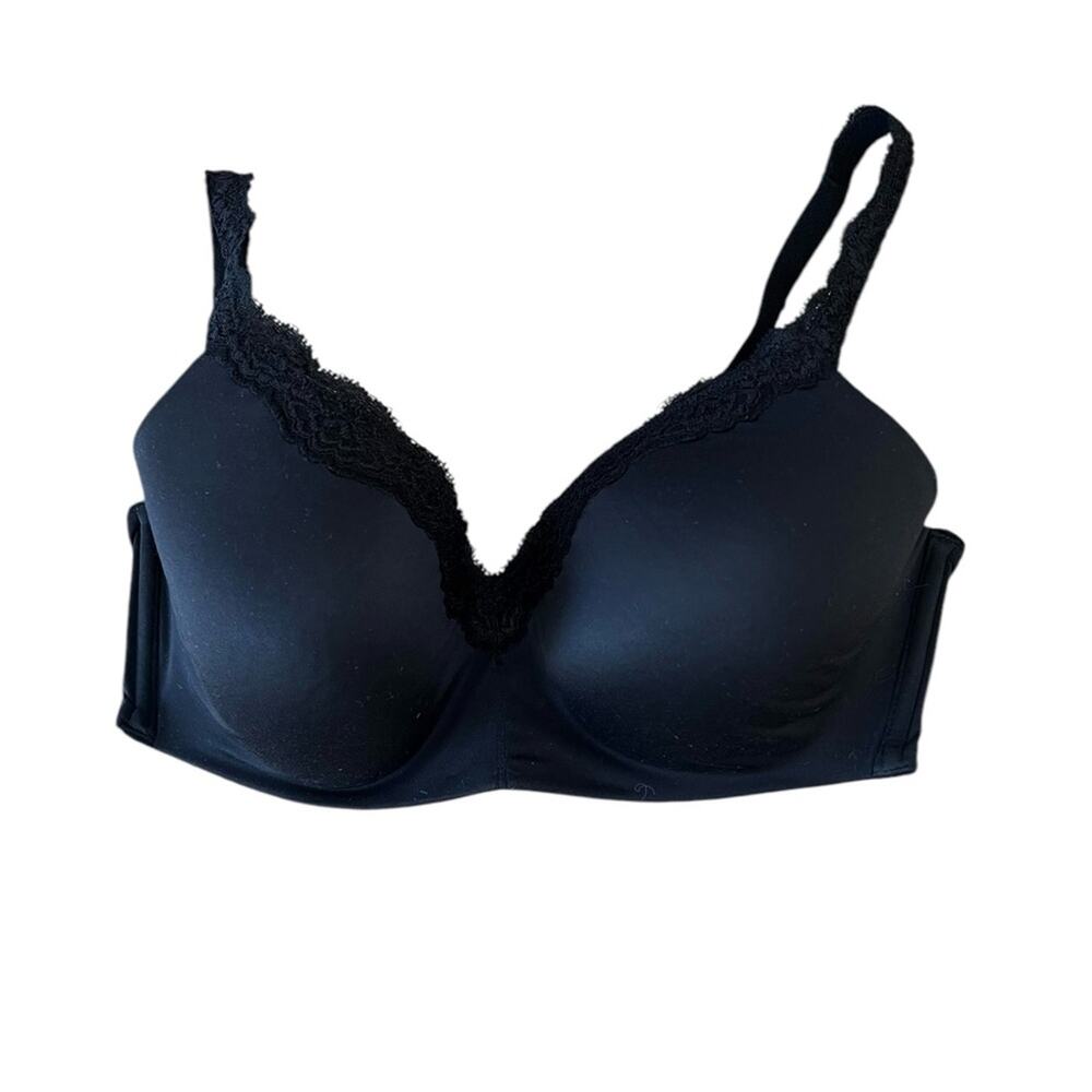 <<Wacoal 856301 Softly Styles Wire Free T-shirt Black Bra – 38D - Picture 2 of 8